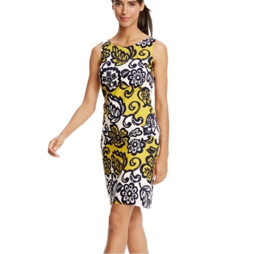 Boden Green Black Floral Ursula Dress Size 4R